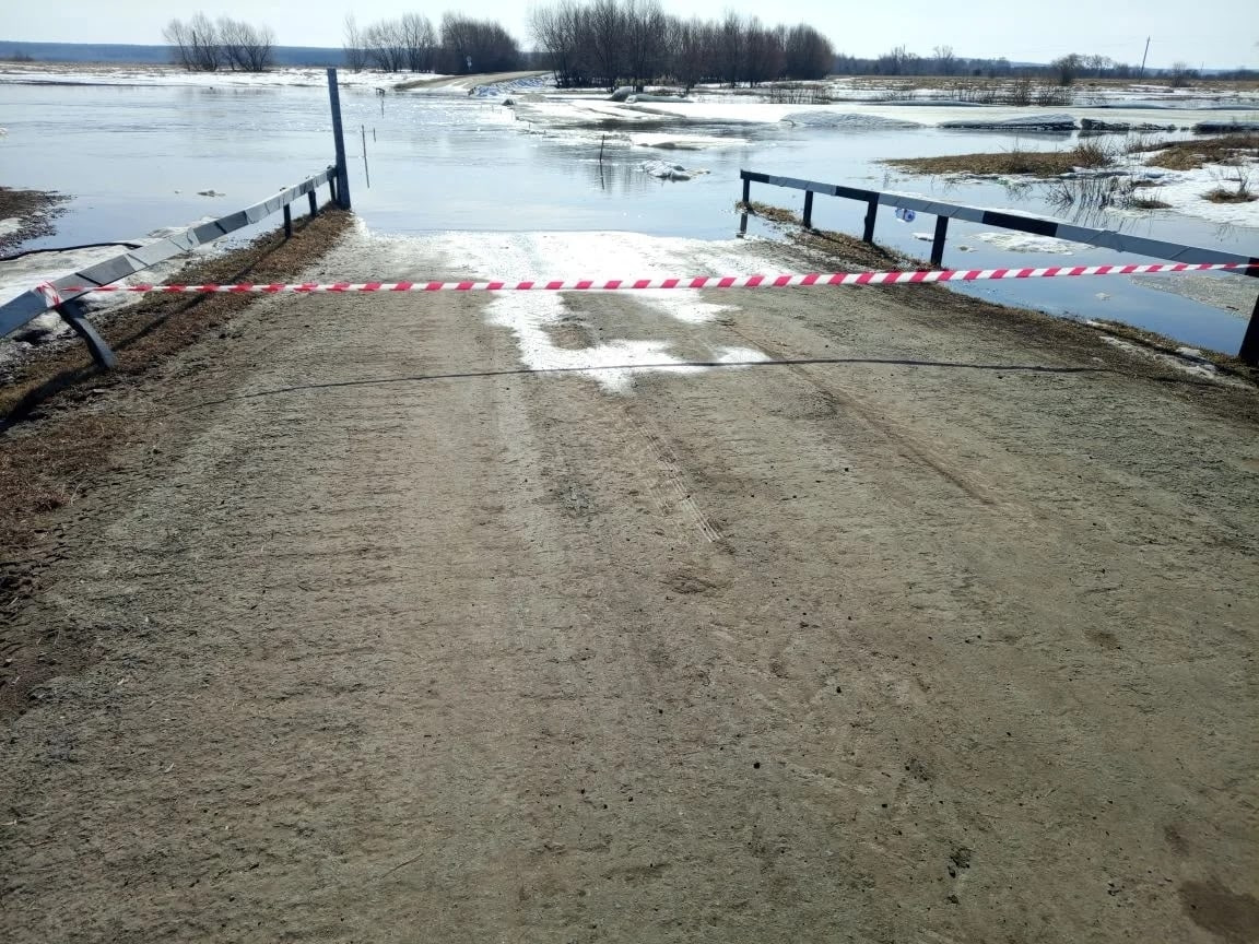 В Каргапольском округе перекрыли дорогу из-за подтопления