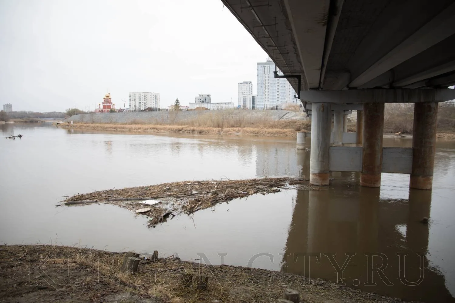 В Кургане провели расчистку Тобола под Кировским мостом В Кургане провели расчистку Тобола под Кировским мостом