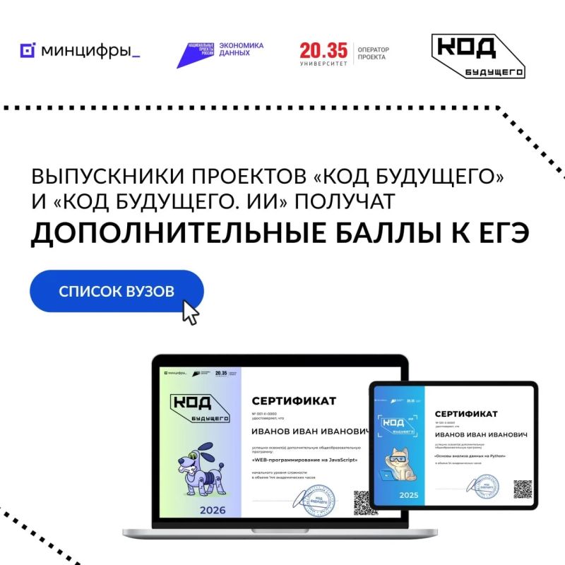 Дополнительные баллы к ЕГЭ выпускникам проектов «Код будущего» и «Код будущего