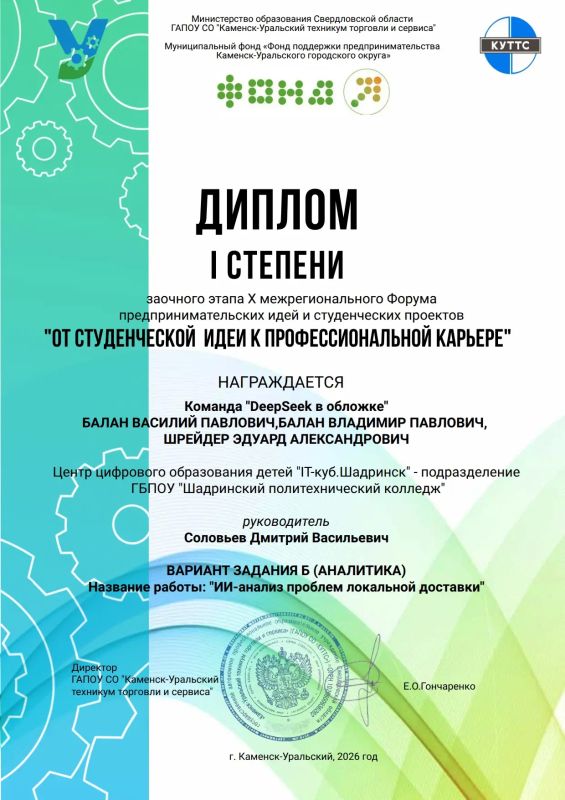 ИТ-разработчики из Шадринска стали победителем хакатона по искусственному интеллекту ИТ-разработчики из Шадринска стали победителем хакатона по искусственному интеллекту