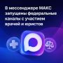 В мессенджере МАКС запущены федеральные каналы с участием врачей и юристов